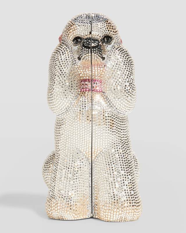French Poodle Crystal Clutch Bag